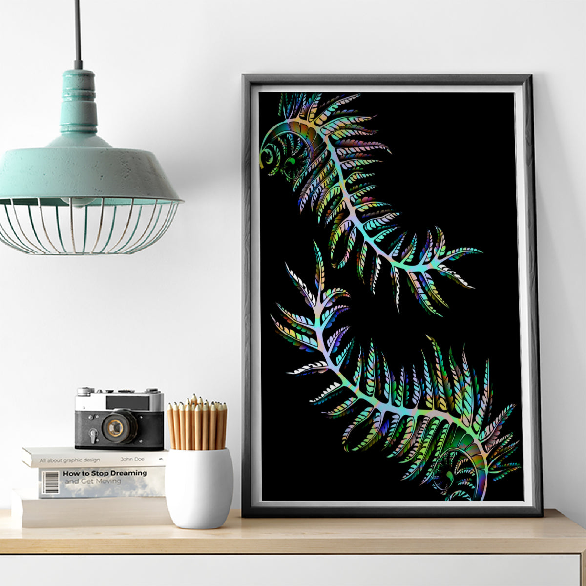 new-zealand-canvas-wall-art-aotearoa-silver-fern-mixed-papua-shell-green-vibe