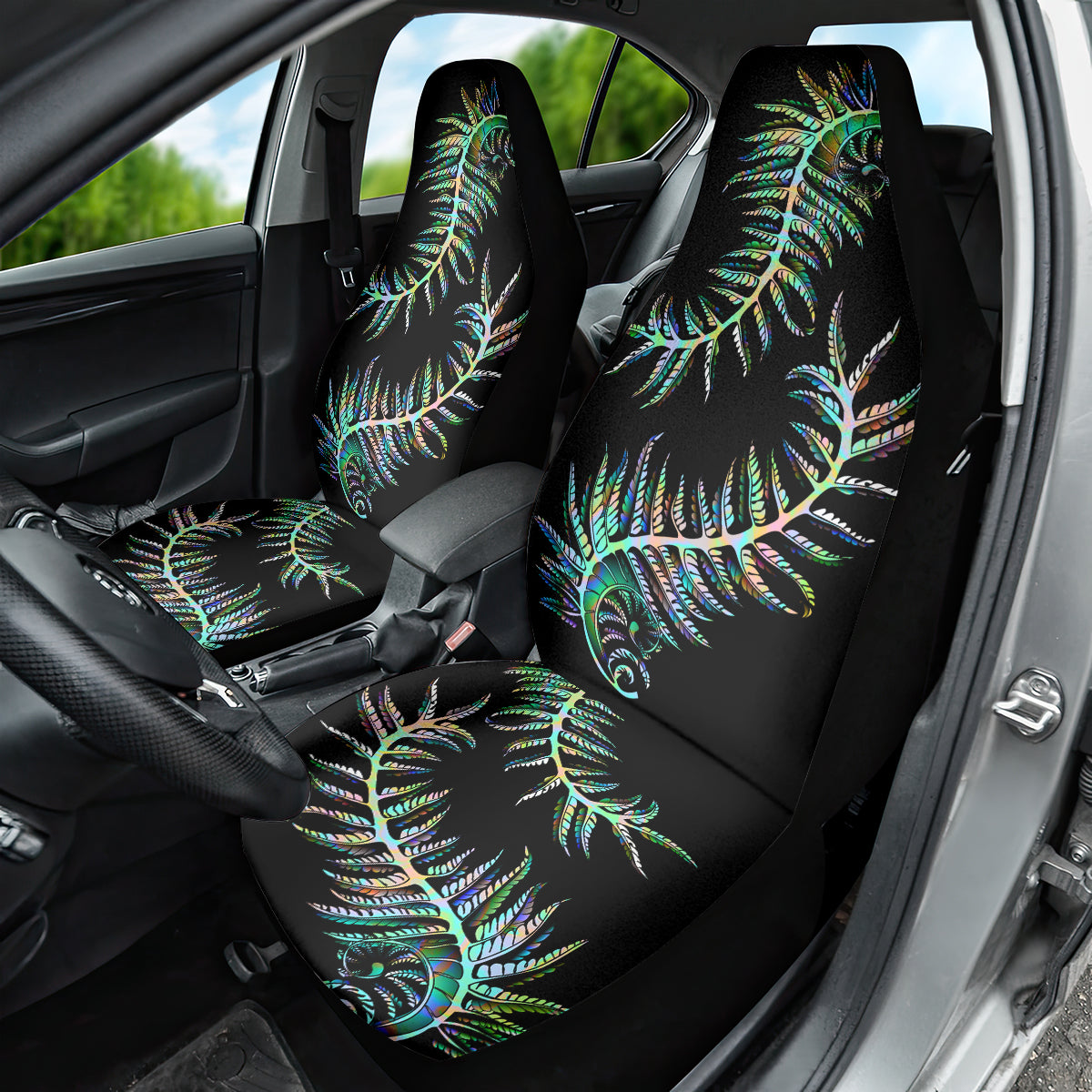 New Zealand Car Seat Cover Aotearoa Silver Fern Mixed Papua Shell Green Vibe - Vibe Hoodie Shop