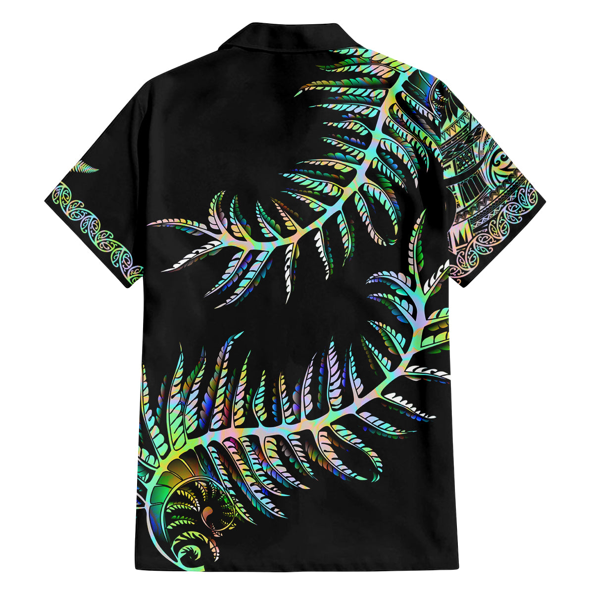 new-zealand-family-matching-long-sleeve-bodycon-dress-and-hawaiian-shirt-aotearoa-silver-fern-mixed-papua-shell-green-vibe