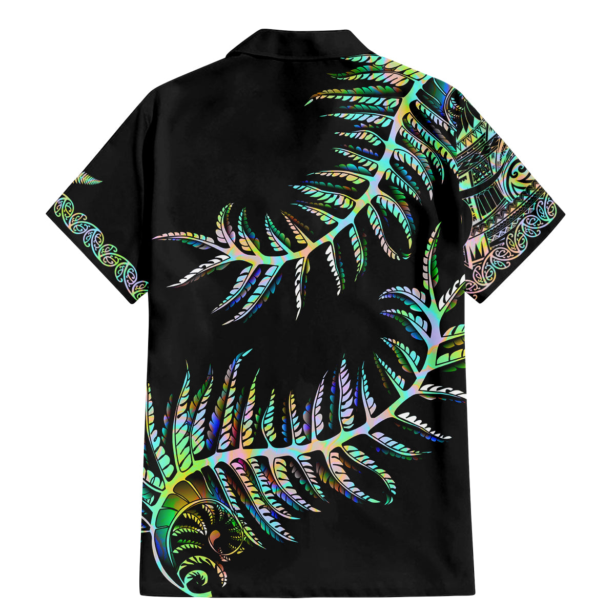 new-zealand-family-matching-mermaid-dress-and-hawaiian-shirt-aotearoa-silver-fern-mixed-papua-shell-green-vibe