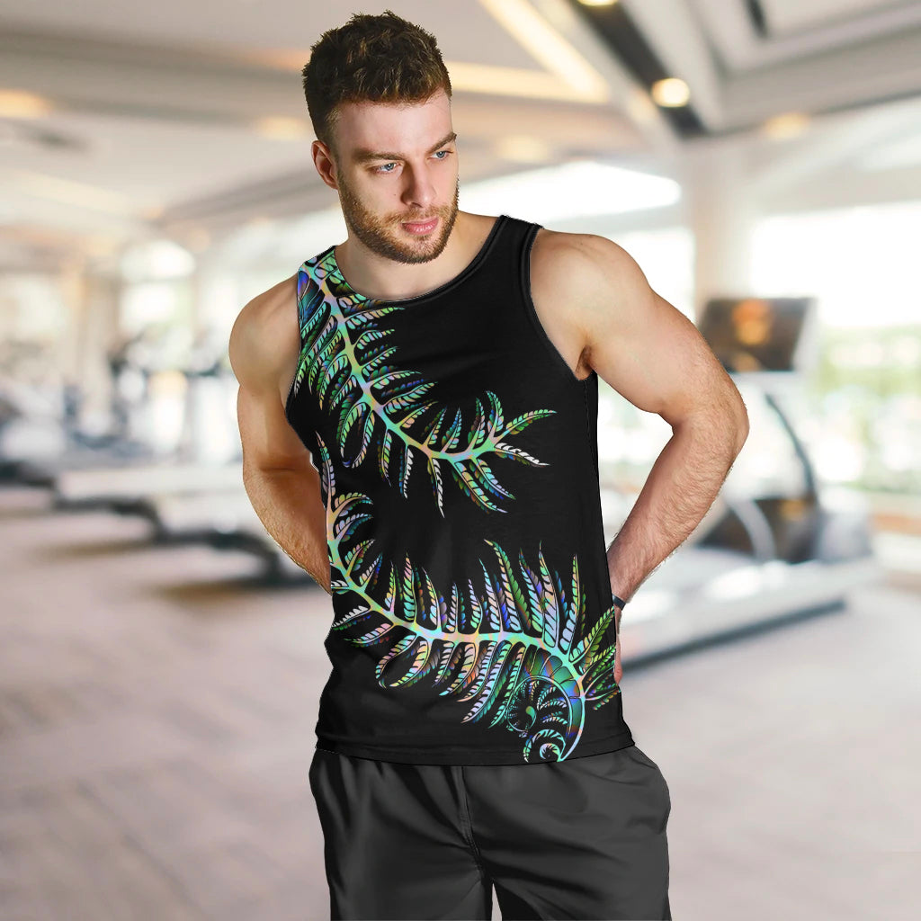 New Zealand Men Tank Top Aotearoa Silver Fern Mixed Papua Shell Green Vibe - Vibe Hoodie Shop