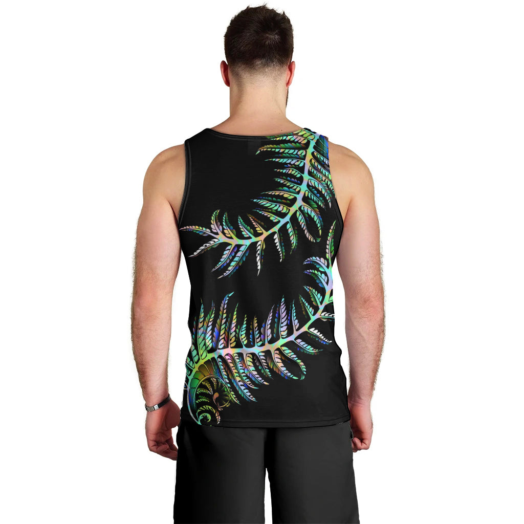 New Zealand Men Tank Top Aotearoa Silver Fern Mixed Papua Shell Green Vibe - Vibe Hoodie Shop