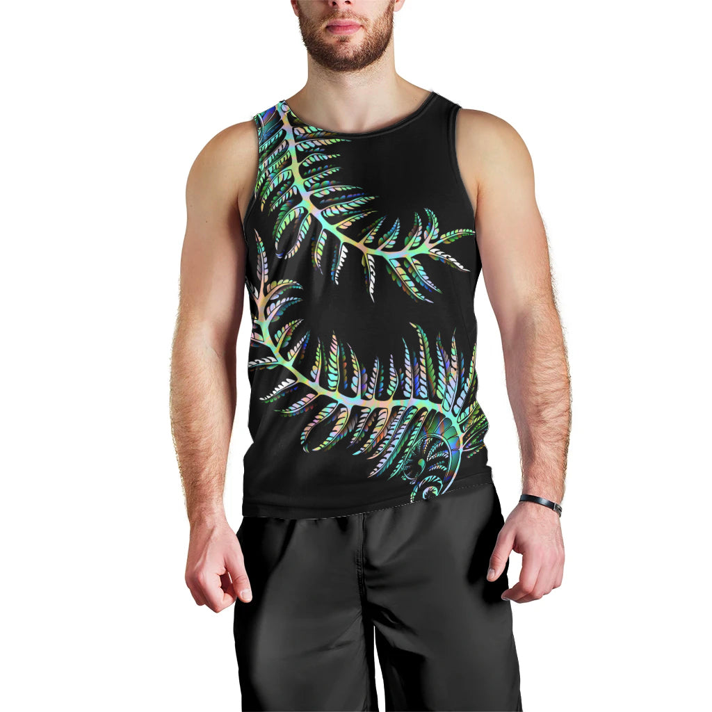 New Zealand Men Tank Top Aotearoa Silver Fern Mixed Papua Shell Green Vibe - Vibe Hoodie Shop