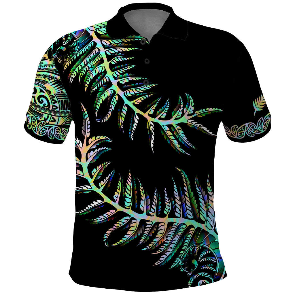 New Zealand Polo Shirt Aotearoa Silver Fern Mixed Papua Shell Green Vibe LT9 - Vibe Hoodie Shop