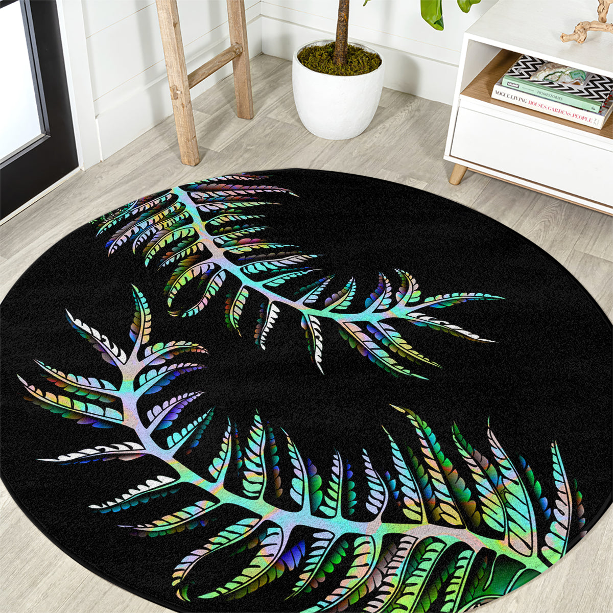 new-zealand-round-carpet-aotearoa-silver-fern-mixed-papua-shell-green-vibe