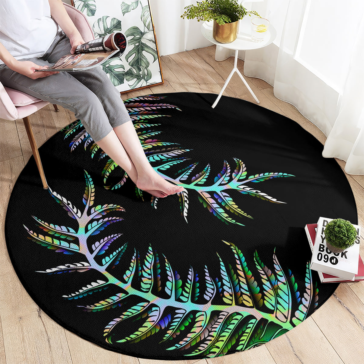 new-zealand-round-carpet-aotearoa-silver-fern-mixed-papua-shell-green-vibe