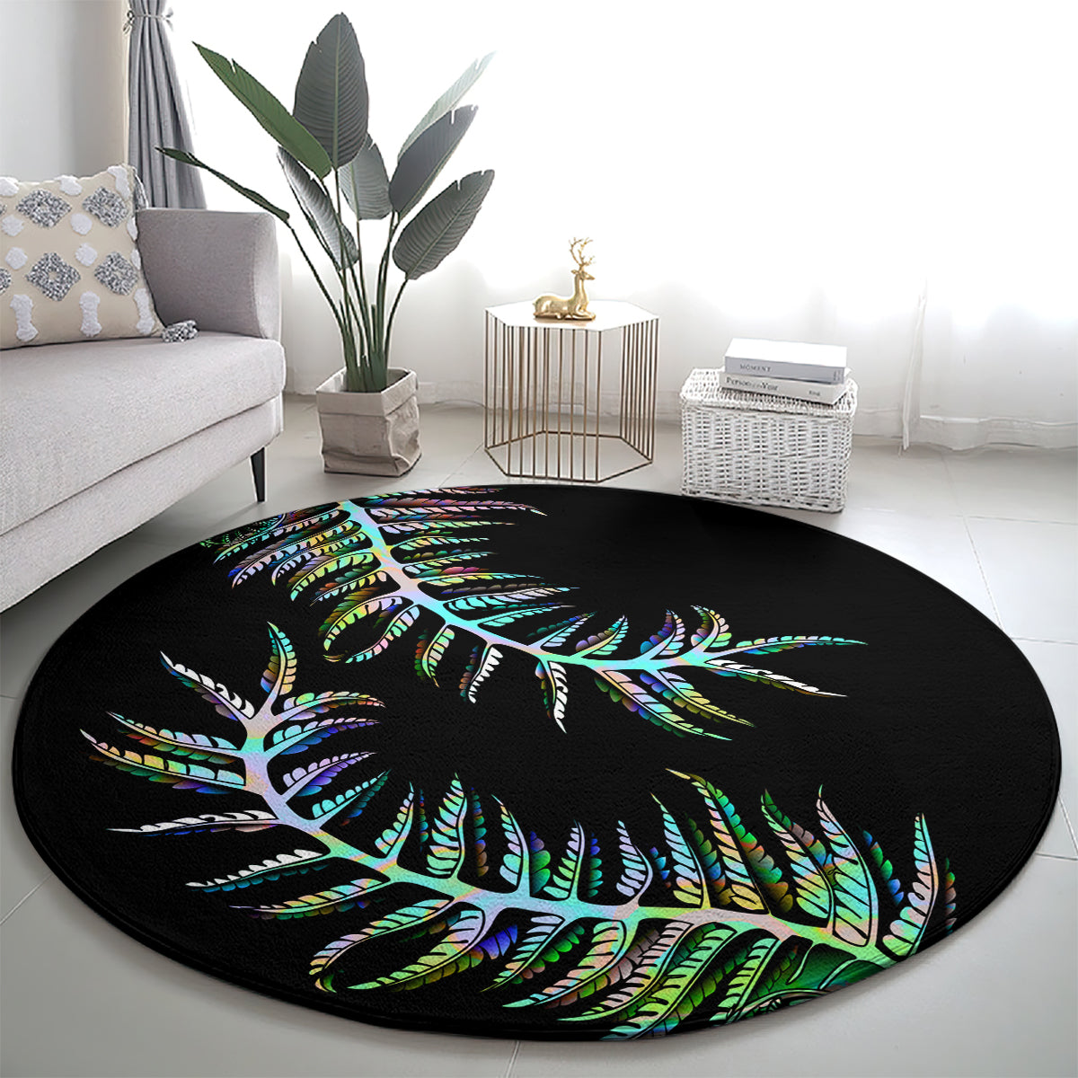 new-zealand-round-carpet-aotearoa-silver-fern-mixed-papua-shell-green-vibe