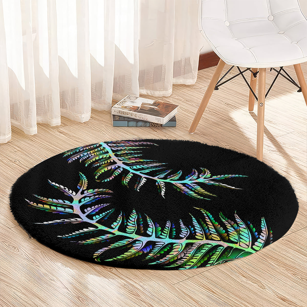 new-zealand-round-carpet-aotearoa-silver-fern-mixed-papua-shell-green-vibe