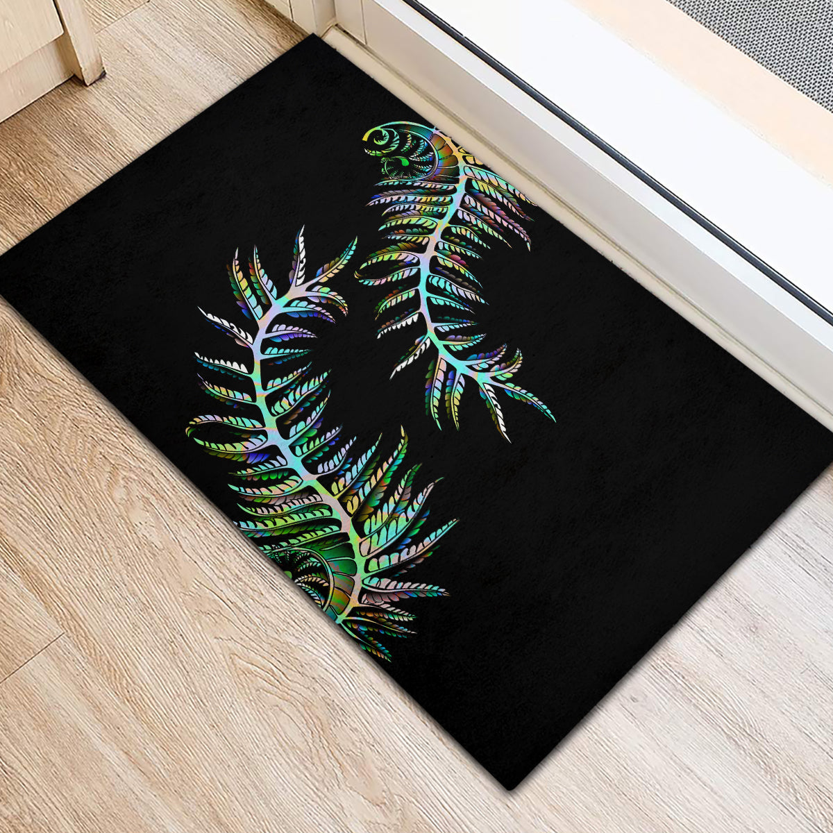 new-zealand-rubber-doormat-aotearoa-silver-fern-mixed-papua-shell-green-vibe