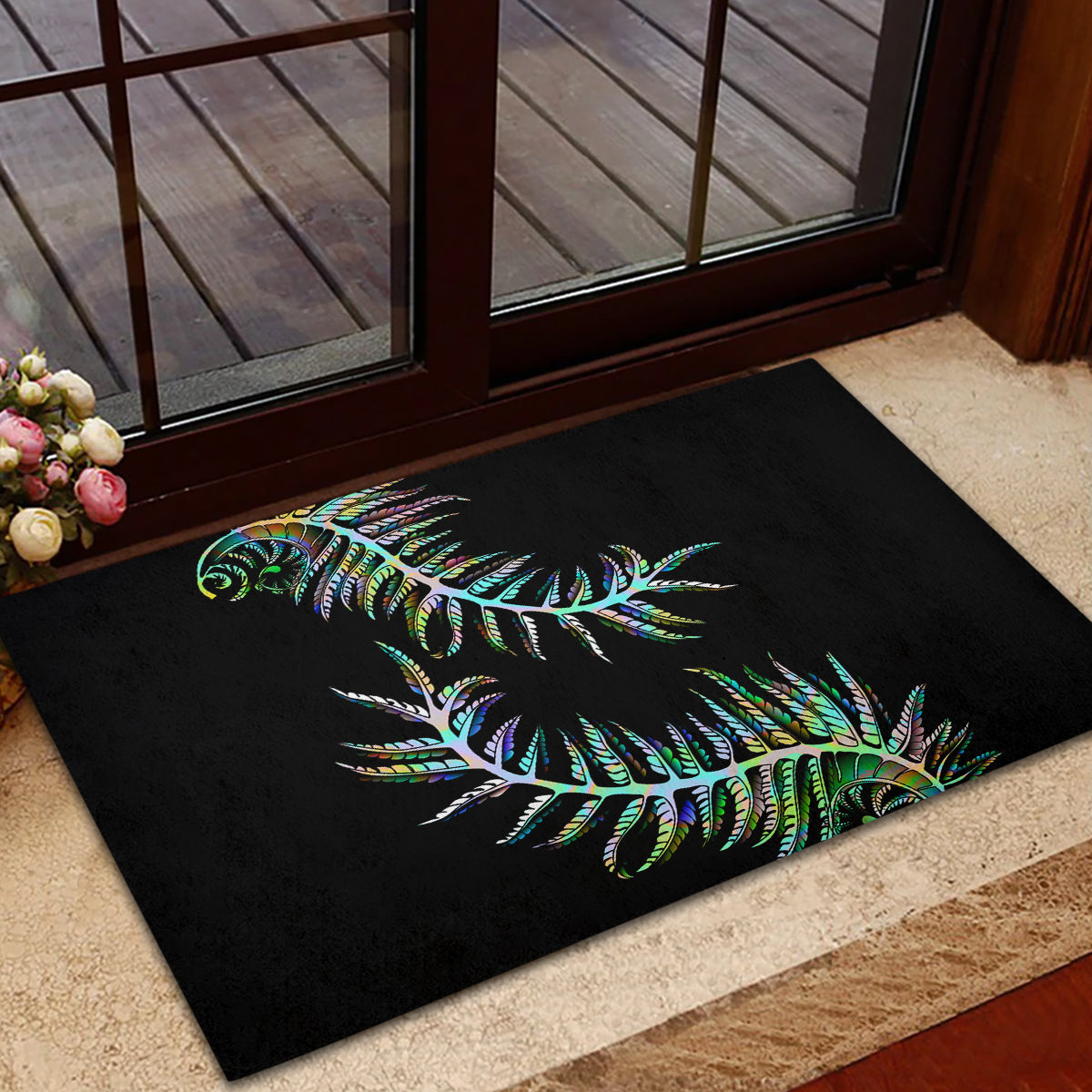 new-zealand-rubber-doormat-aotearoa-silver-fern-mixed-papua-shell-green-vibe