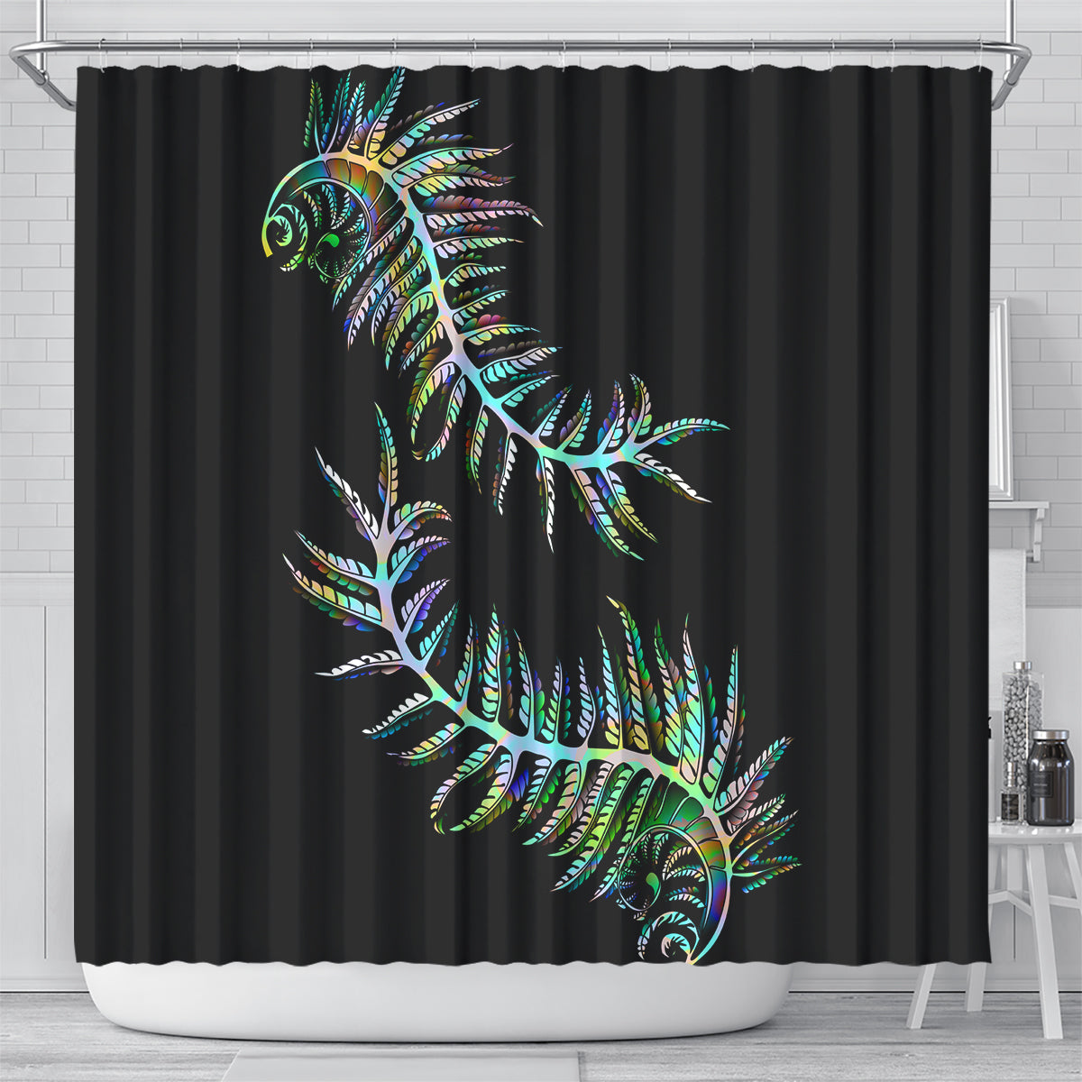 new-zealand-shower-curtain-aotearoa-silver-fern-mixed-papua-shell-green-vibe