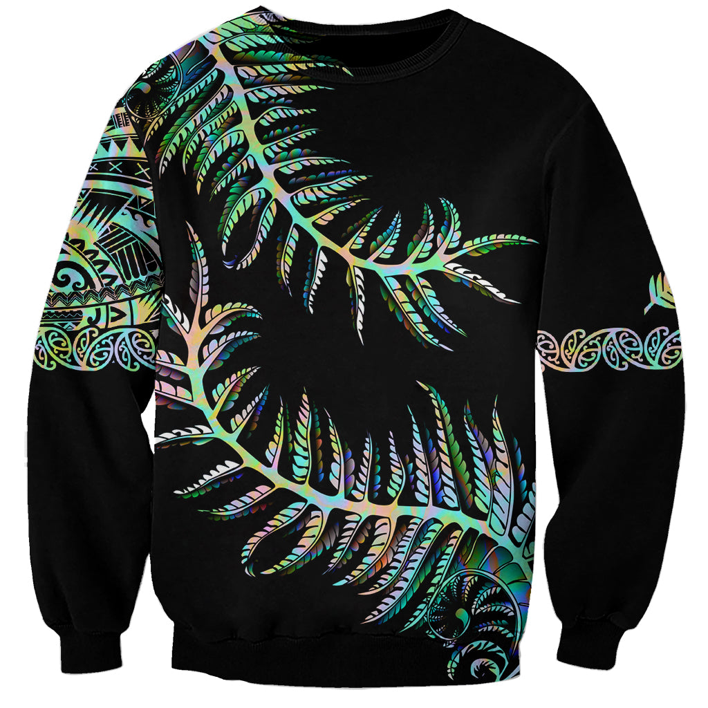 New Zealand Sweatshirt Aotearoa Silver Fern Mixed Papua Shell Green Vibe - Vibe Hoodie Shop