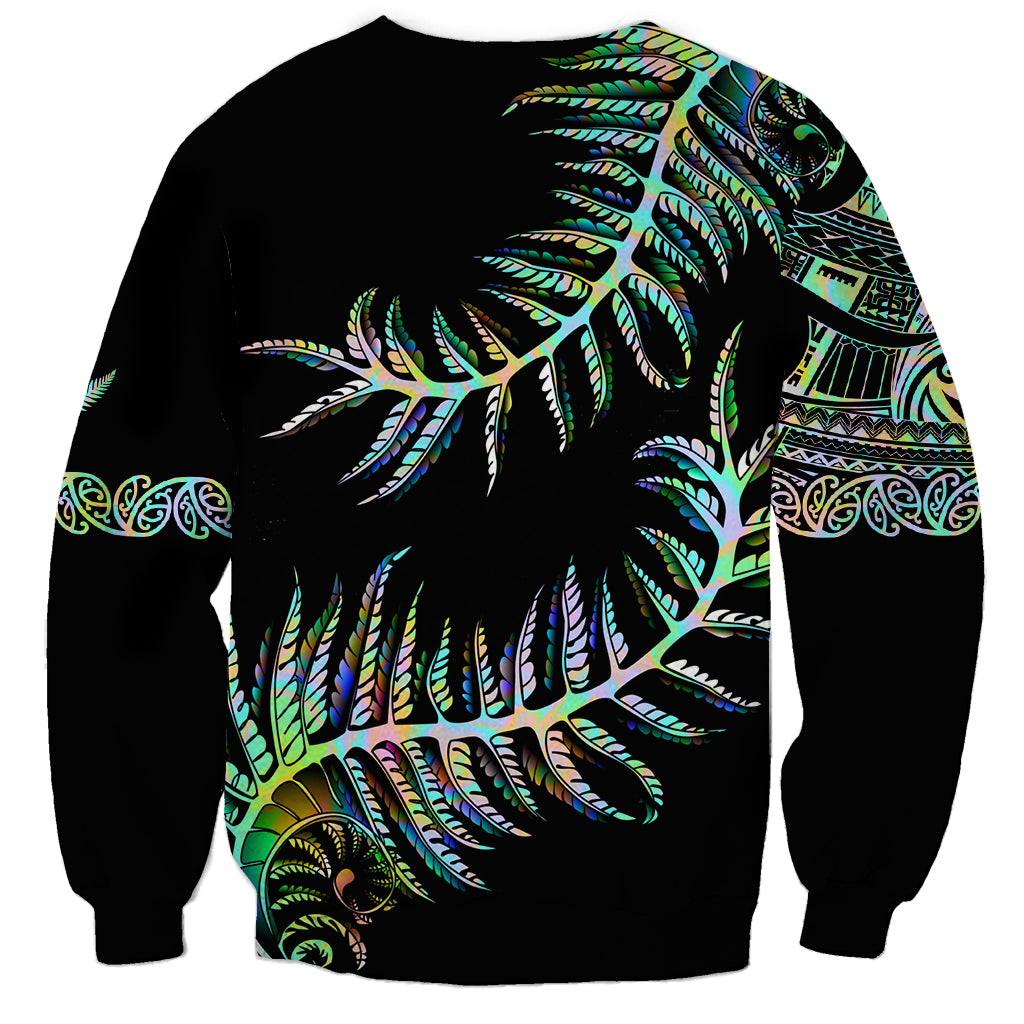 New Zealand Sweatshirt Aotearoa Silver Fern Mixed Papua Shell Green Vibe - Vibe Hoodie Shop