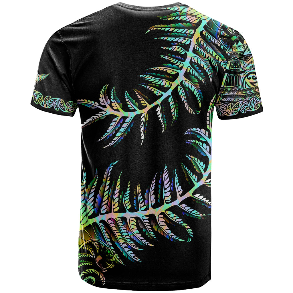 New Zealand T Shirt Aotearoa Silver Fern Mixed Papua Shell Green Vibe LT9 - Vibe Hoodie Shop