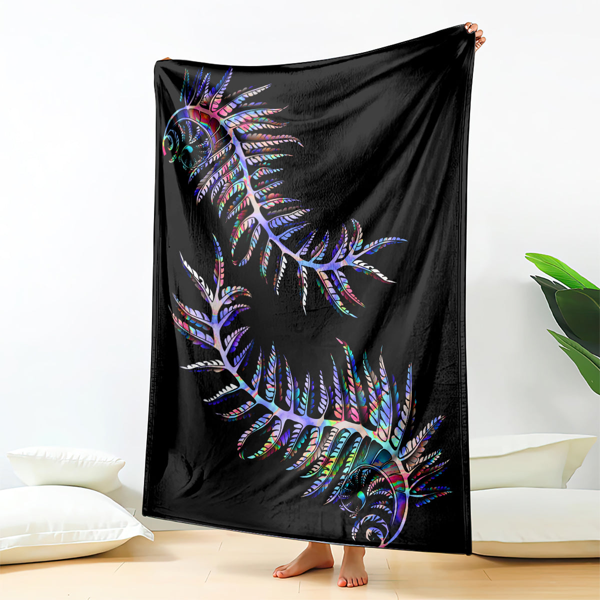 New Zealand Blanket Aotearoa Silver Fern Mixed Papua Shell Purple Vibe - Vibe Hoodie Shop