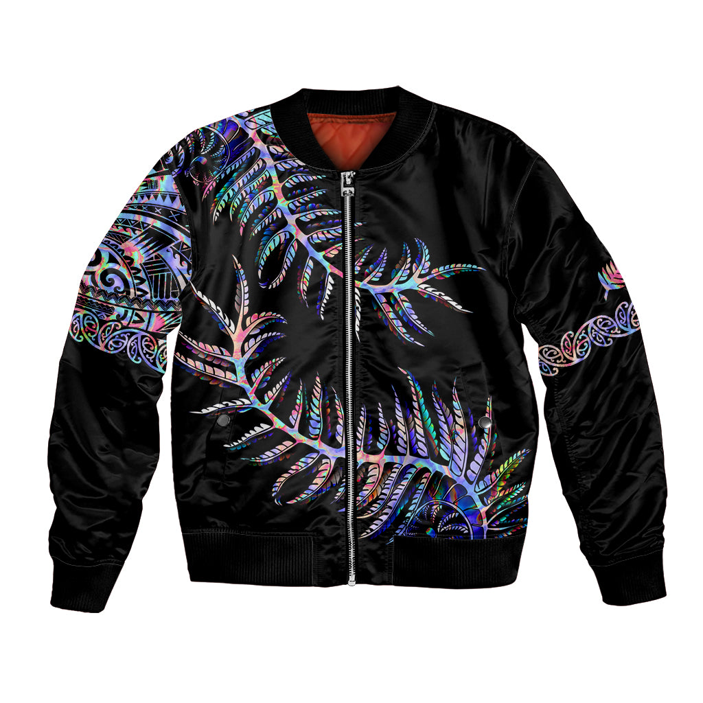 New Zealand Bomber Jacket Aotearoa Silver Fern Mixed Papua Shell Purple Vibe - Vibe Hoodie Shop