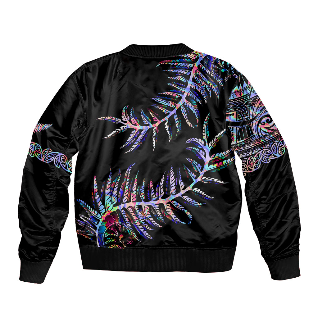 New Zealand Bomber Jacket Aotearoa Silver Fern Mixed Papua Shell Purple Vibe - Vibe Hoodie Shop