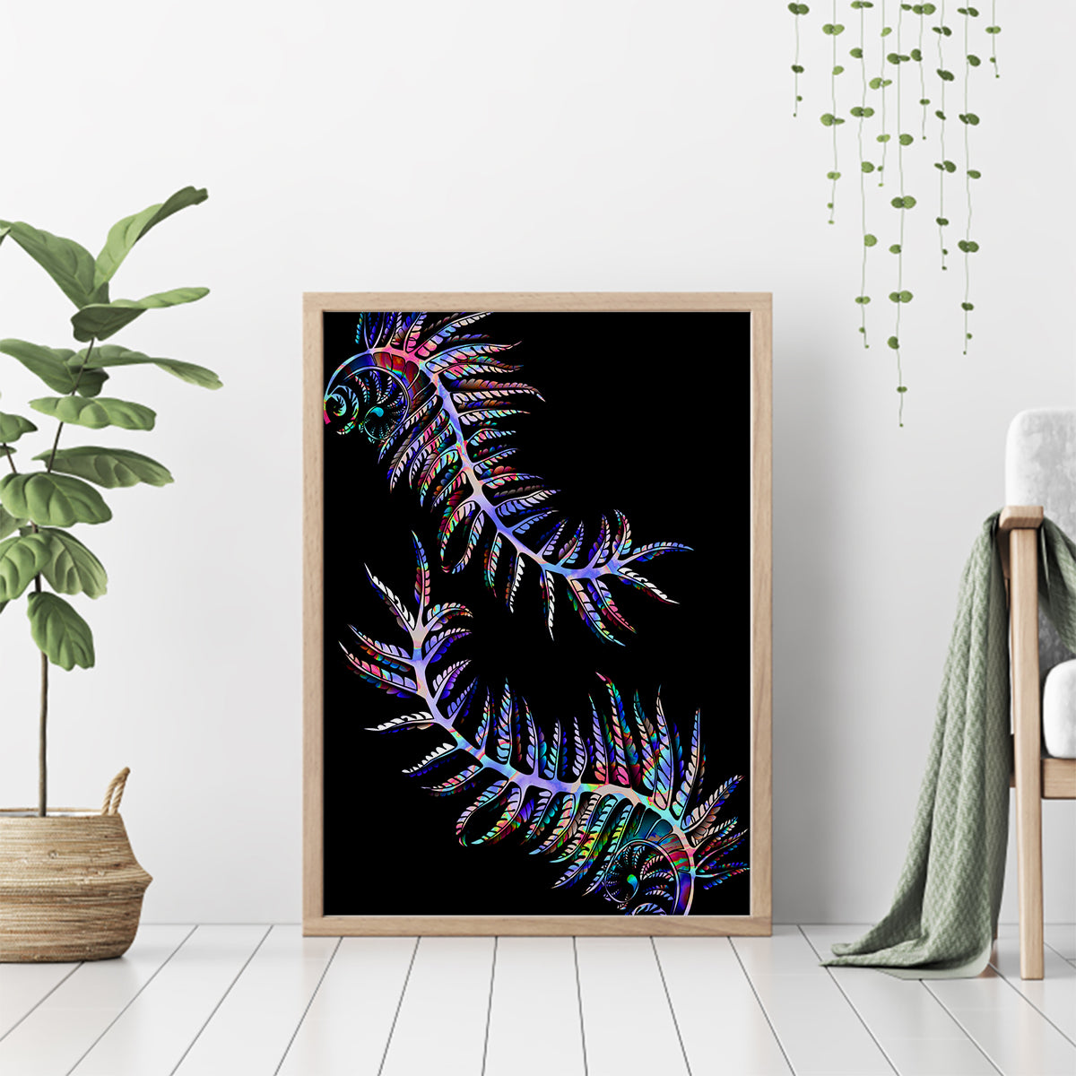 new-zealand-canvas-wall-art-aotearoa-silver-fern-mixed-papua-shell-purple-vibe