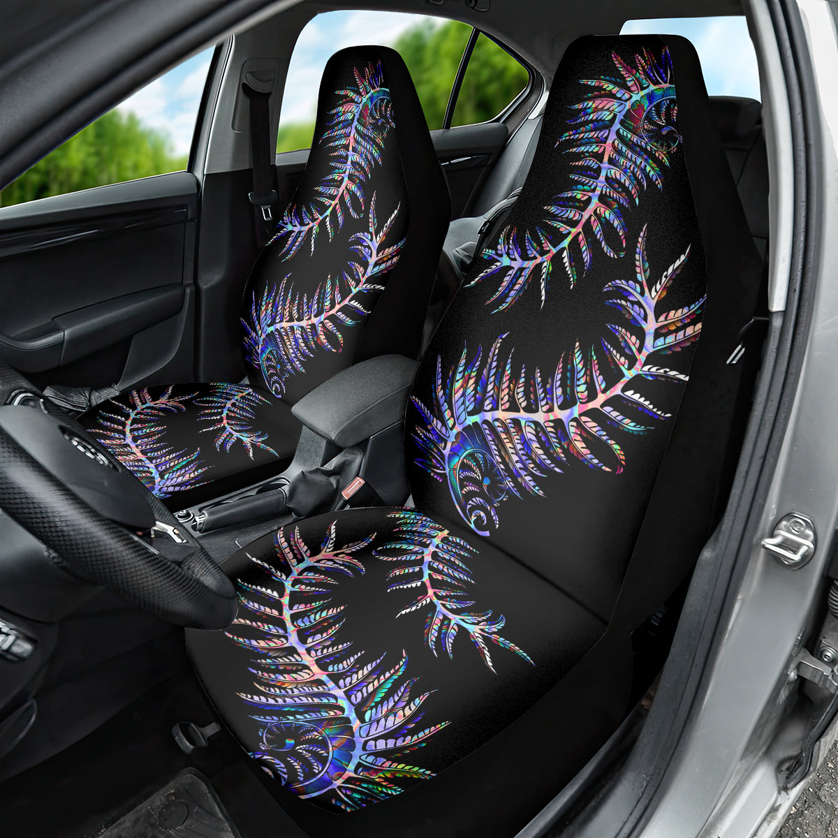 New Zealand Car Seat Cover Aotearoa Silver Fern Mixed Papua Shell Purple Vibe - Vibe Hoodie Shop