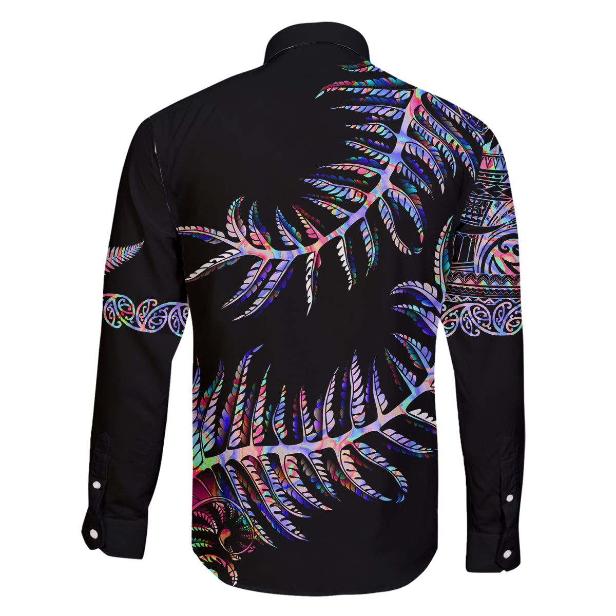 new-zealand-family-matching-long-sleeve-bodycon-dress-and-hawaiian-shirt-aotearoa-silver-fern-mixed-papua-shell-purple-vibe