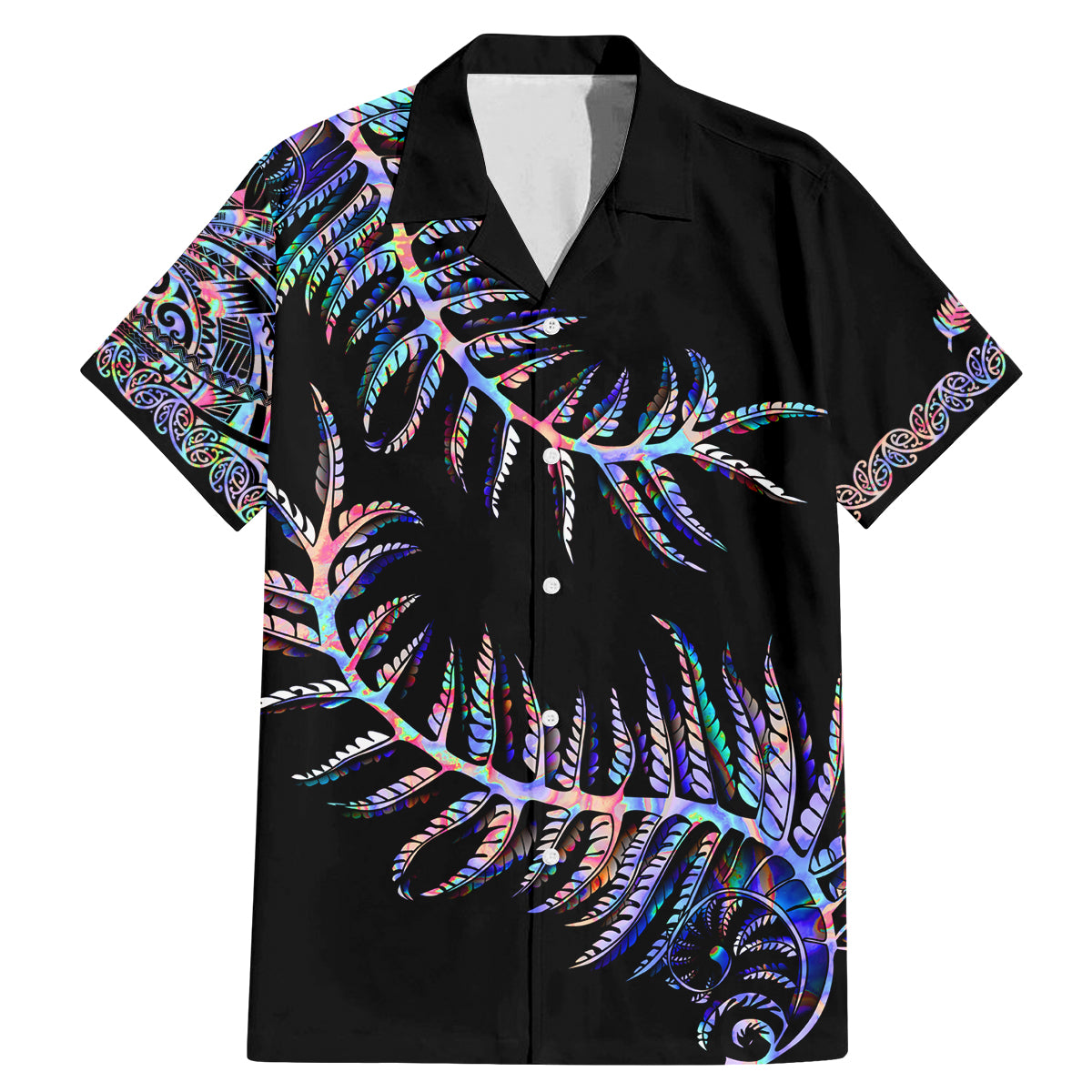 new-zealand-family-matching-mermaid-dress-and-hawaiian-shirt-aotearoa-silver-fern-mixed-papua-shell-purple-vibe