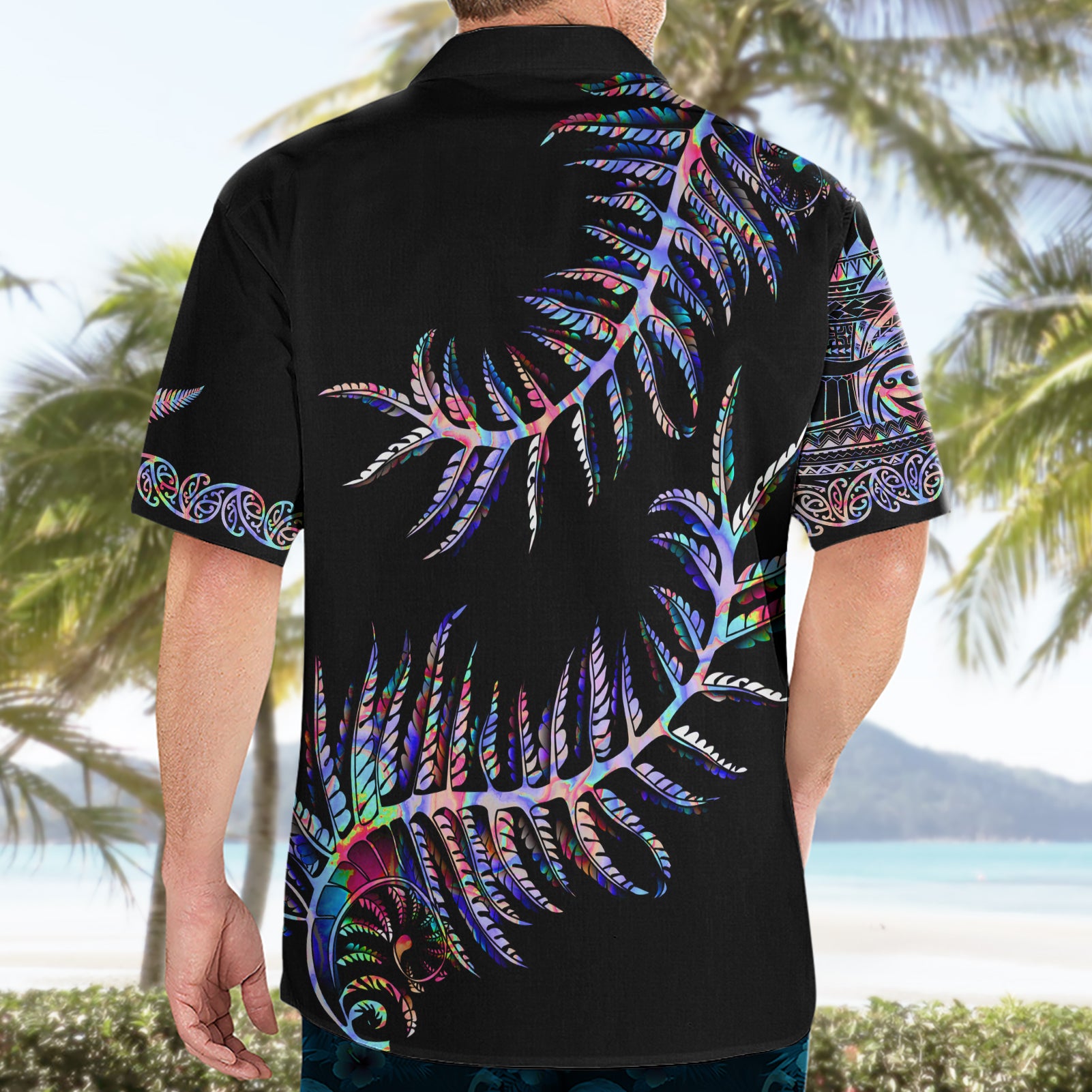 New Zealand Hawaiian Shirt Aotearoa Silver Fern Mixed Papua Shell Purple Vibe - Vibe Hoodie Shop