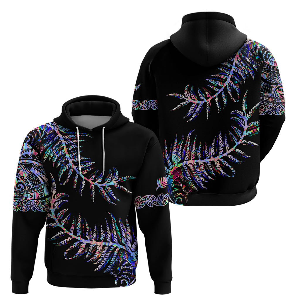 New Zealand Hoodie Aotearoa Silver Fern Mixed Papua Shell Purple Vibe LT9 - Vibe Hoodie Shop