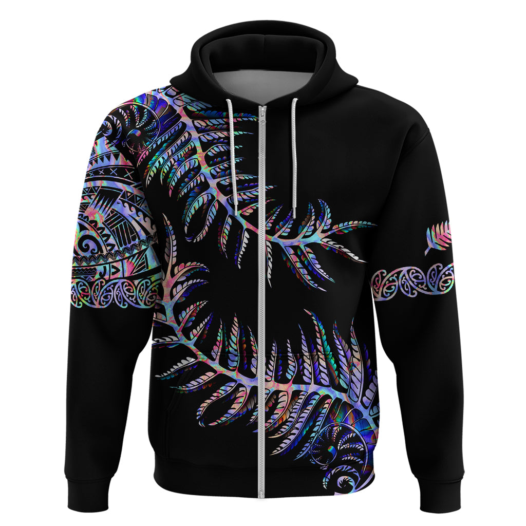 New Zealand Hoodie Aotearoa Silver Fern Mixed Papua Shell Purple Vibe LT9 - Vibe Hoodie Shop