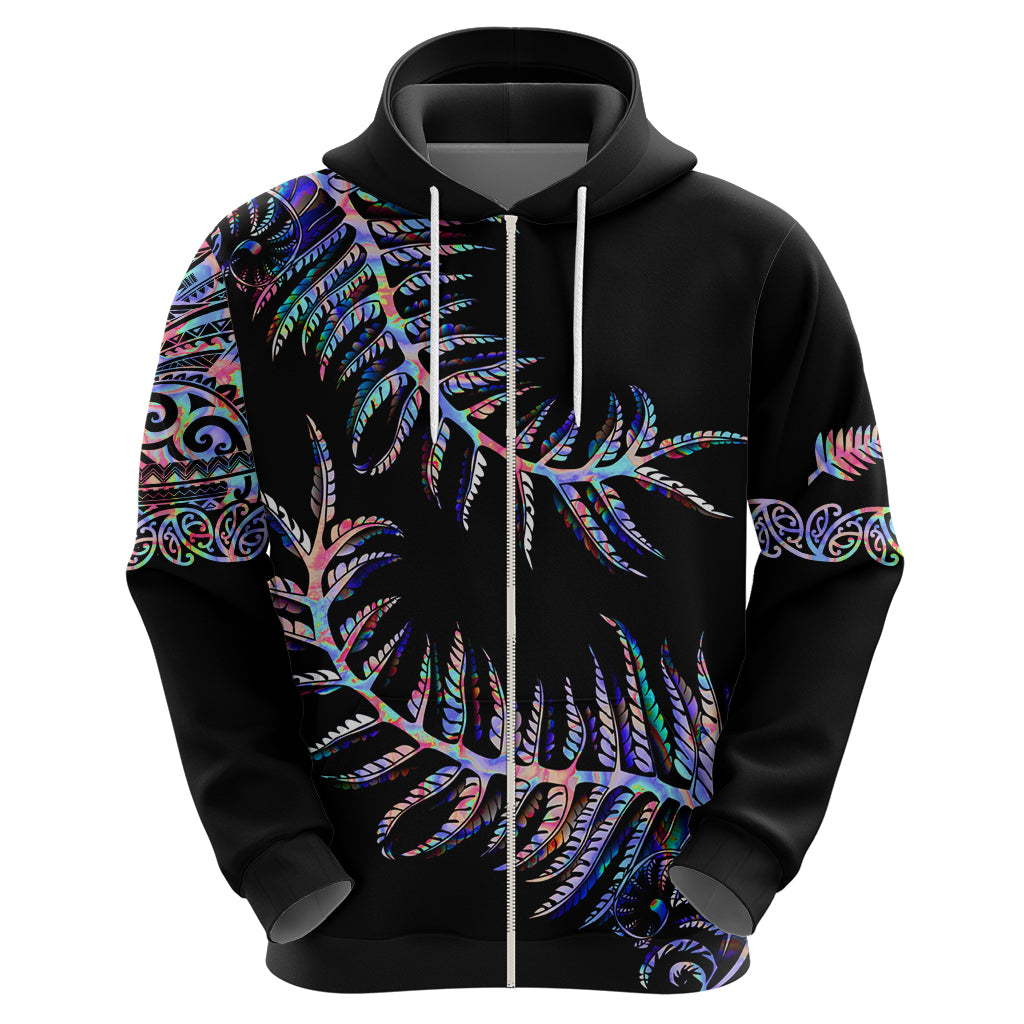 New Zealand Hoodie Aotearoa Silver Fern Mixed Papua Shell Purple Vibe LT9 - Vibe Hoodie Shop