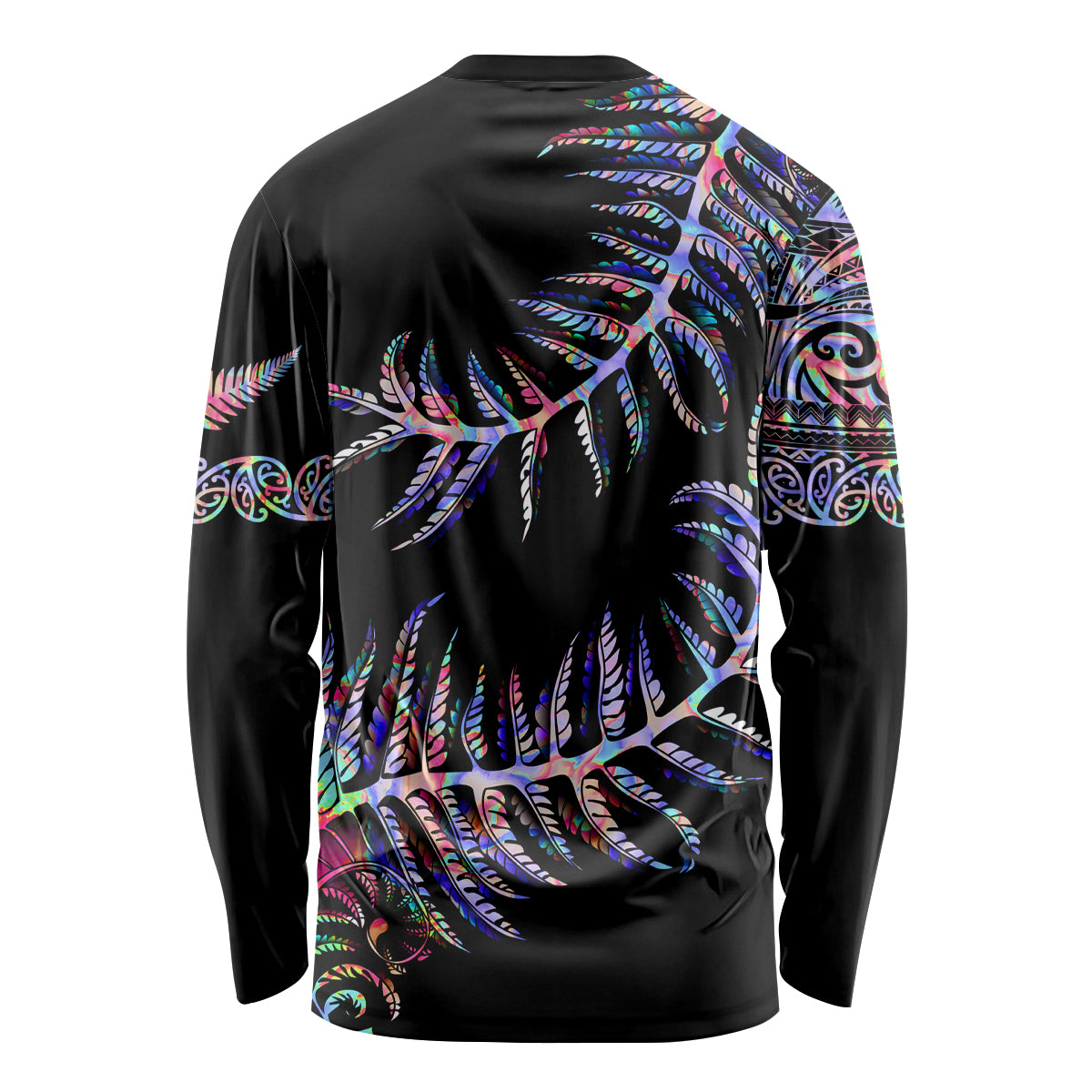 New Zealand Long Sleeve Shirt Aotearoa Silver Fern Mixed Papua Shell Purple Vibe - Vibe Hoodie Shop