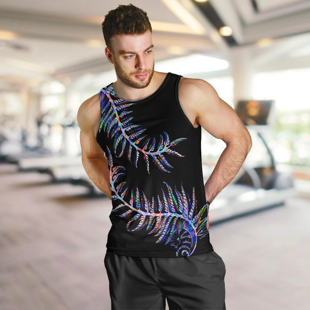 New Zealand Men Tank Top Aotearoa Silver Fern Mixed Papua Shell Purple Vibe - Vibe Hoodie Shop