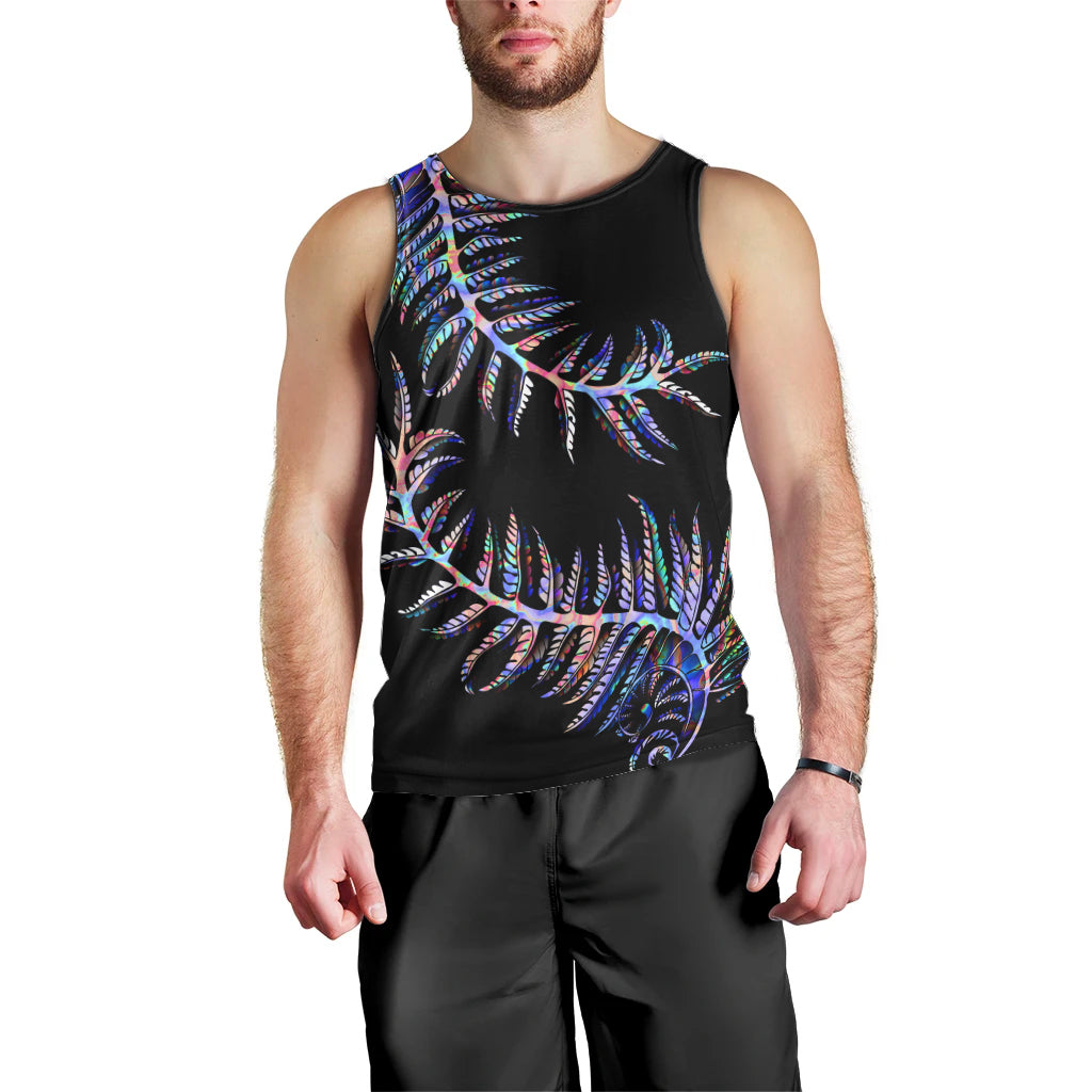 New Zealand Men Tank Top Aotearoa Silver Fern Mixed Papua Shell Purple Vibe - Vibe Hoodie Shop