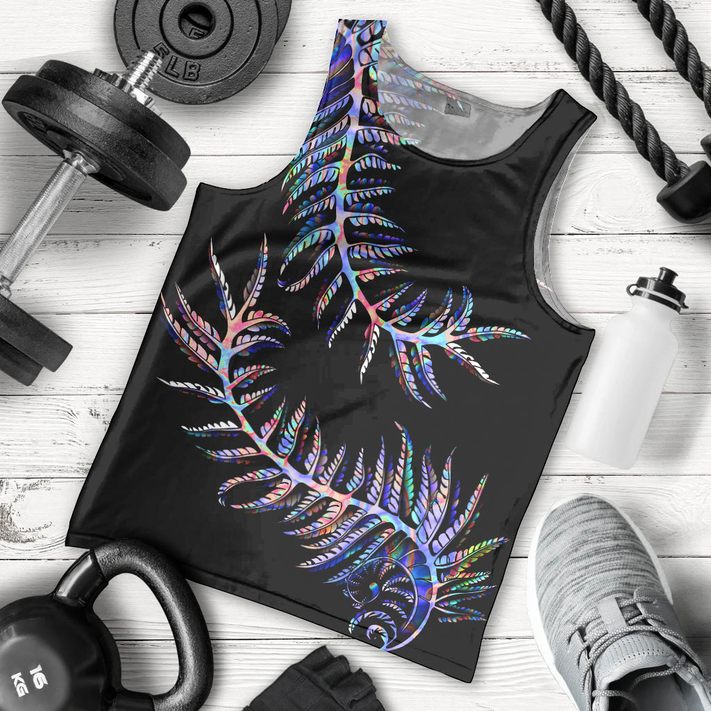 New Zealand Men Tank Top Aotearoa Silver Fern Mixed Papua Shell Purple Vibe - Vibe Hoodie Shop