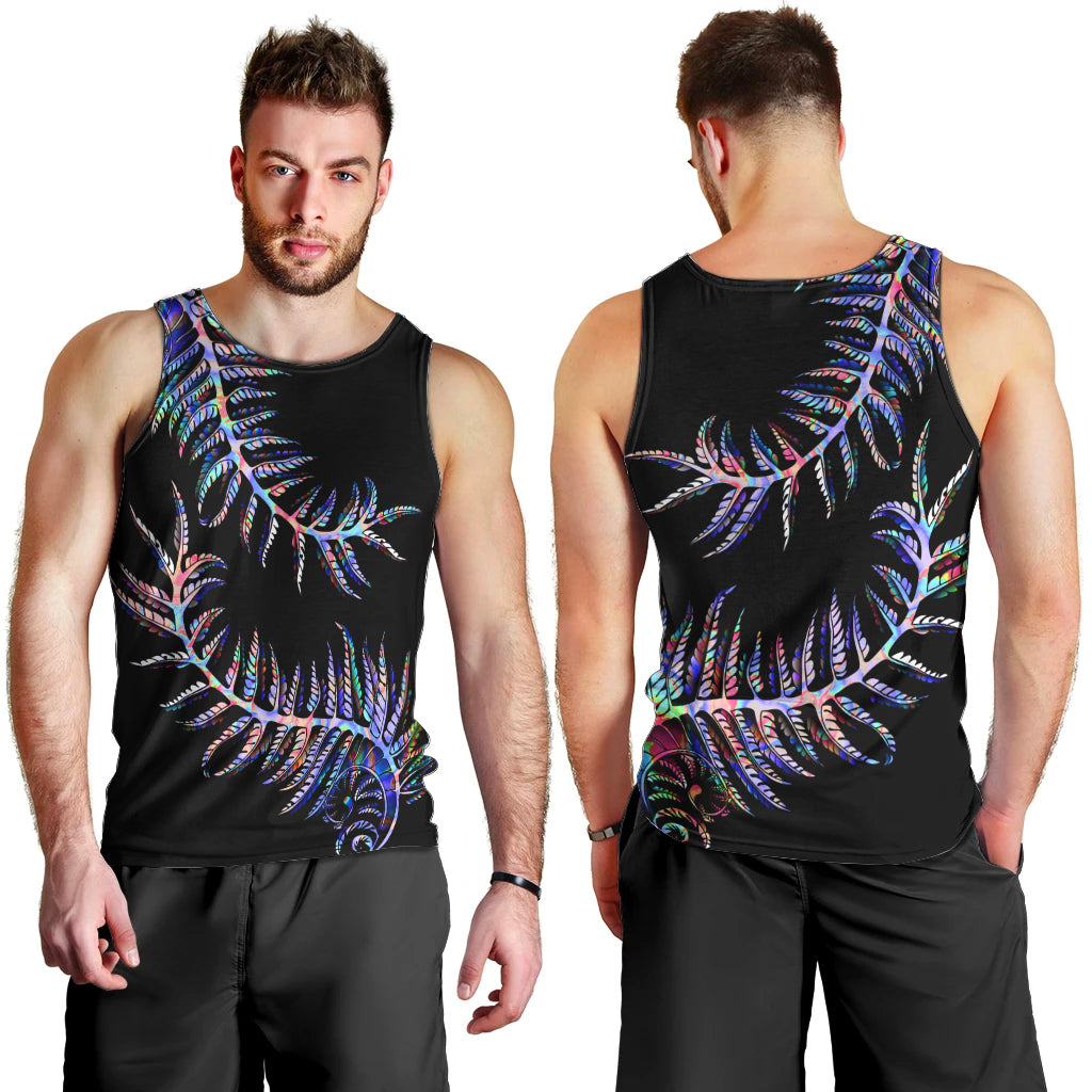 New Zealand Men Tank Top Aotearoa Silver Fern Mixed Papua Shell Purple Vibe - Vibe Hoodie Shop