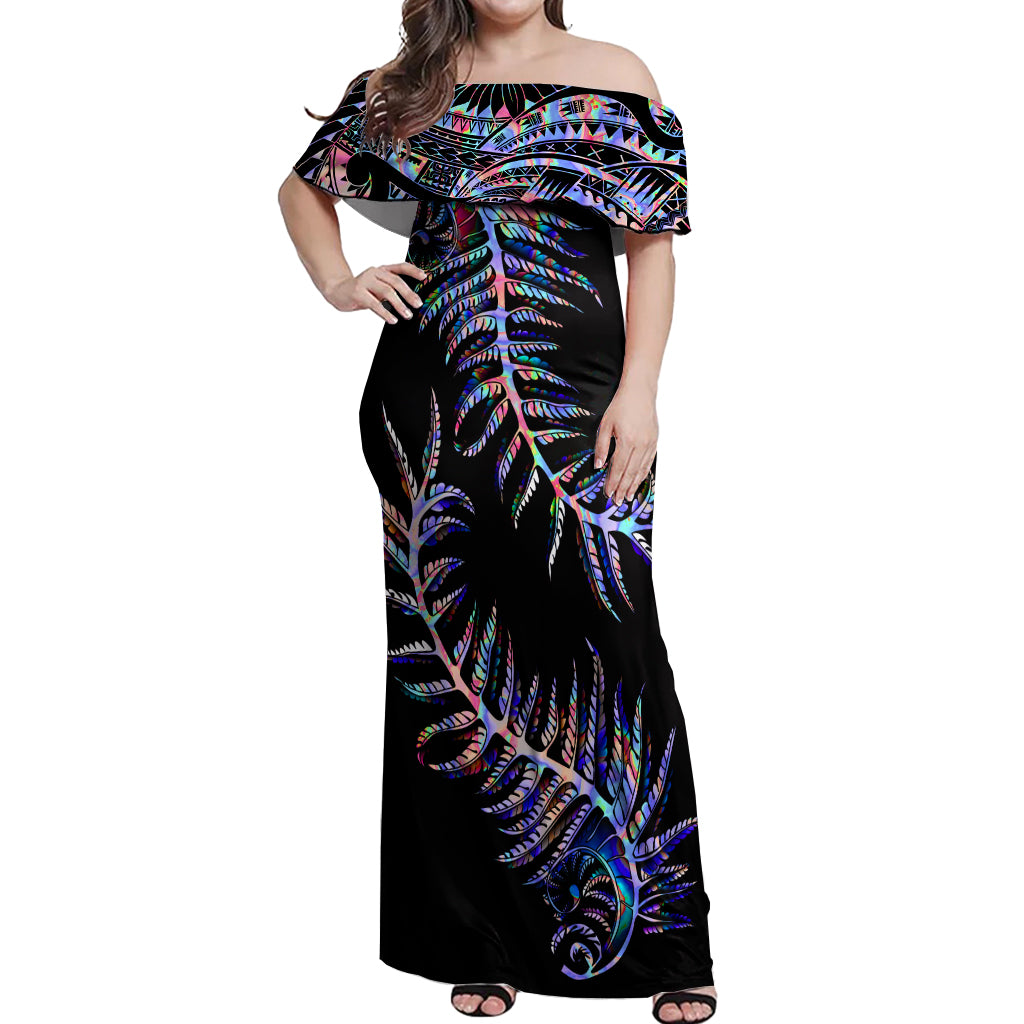 new-zealand-off-shoulder-maxi-dress-aotearoa-silver-fern-mixed-papua-shell-purple-vibe