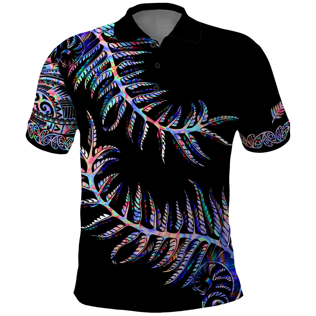 New Zealand Polo Shirt Aotearoa Silver Fern Mixed Papua Shell Purple Vibe LT9 - Vibe Hoodie Shop