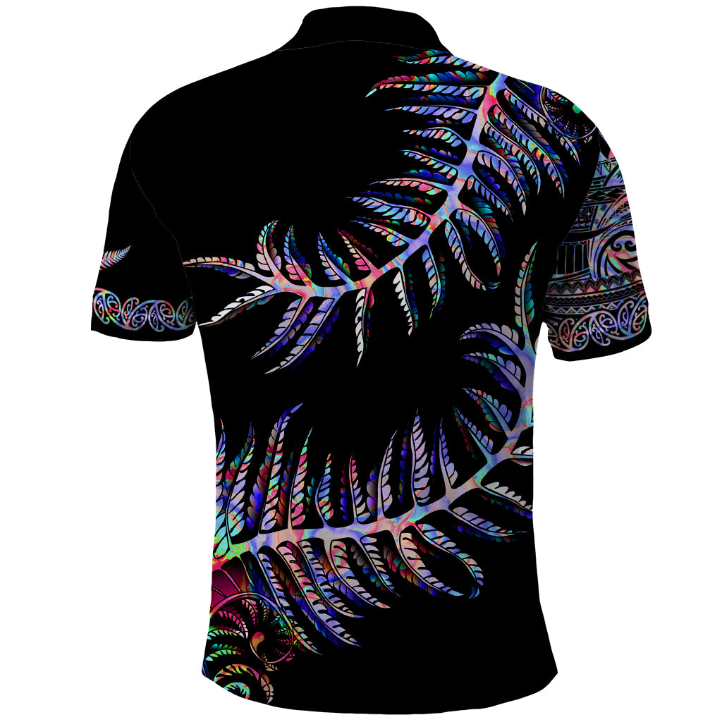 New Zealand Polo Shirt Aotearoa Silver Fern Mixed Papua Shell Purple Vibe LT9 - Vibe Hoodie Shop