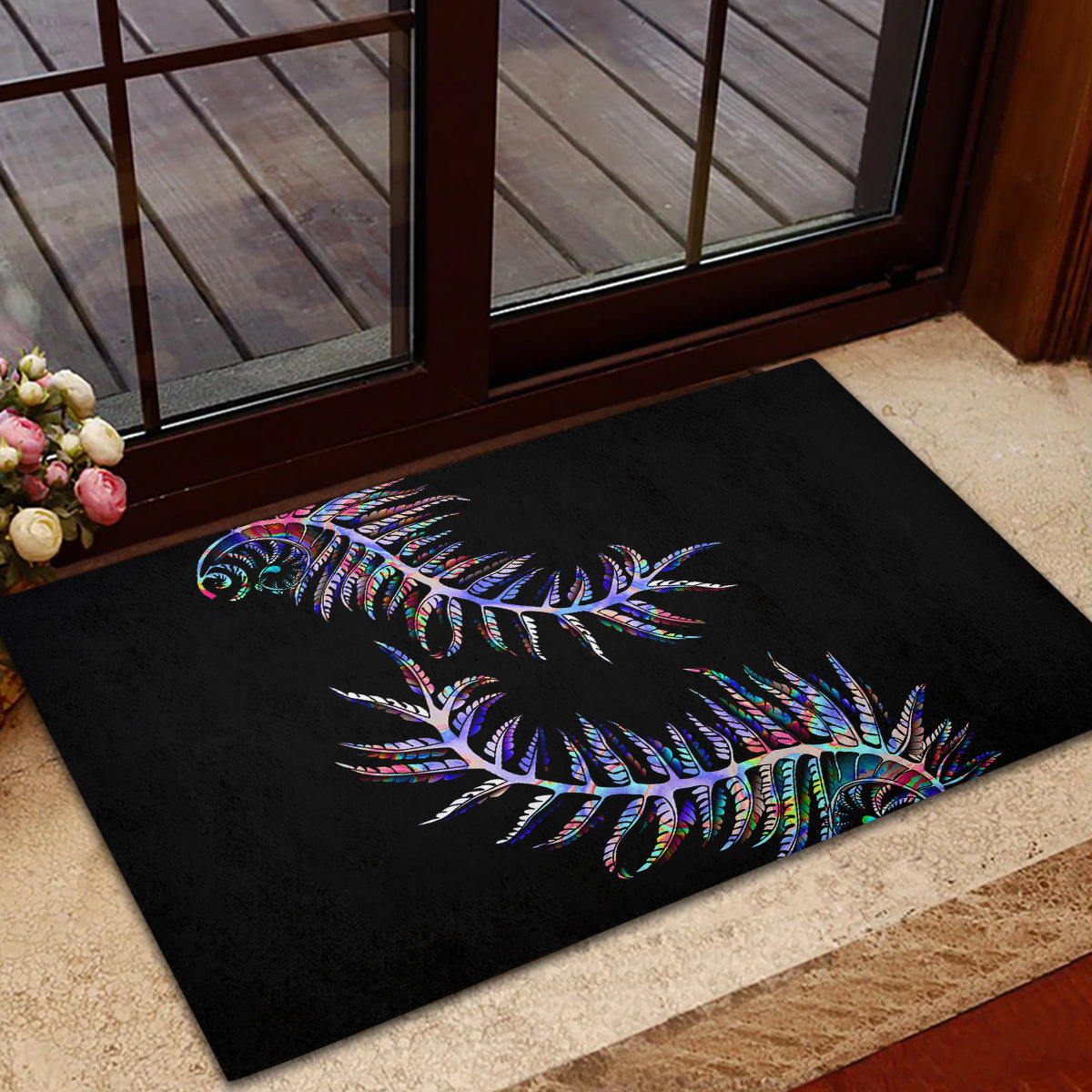 new-zealand-rubber-doormat-aotearoa-silver-fern-mixed-papua-shell-purple-vibe