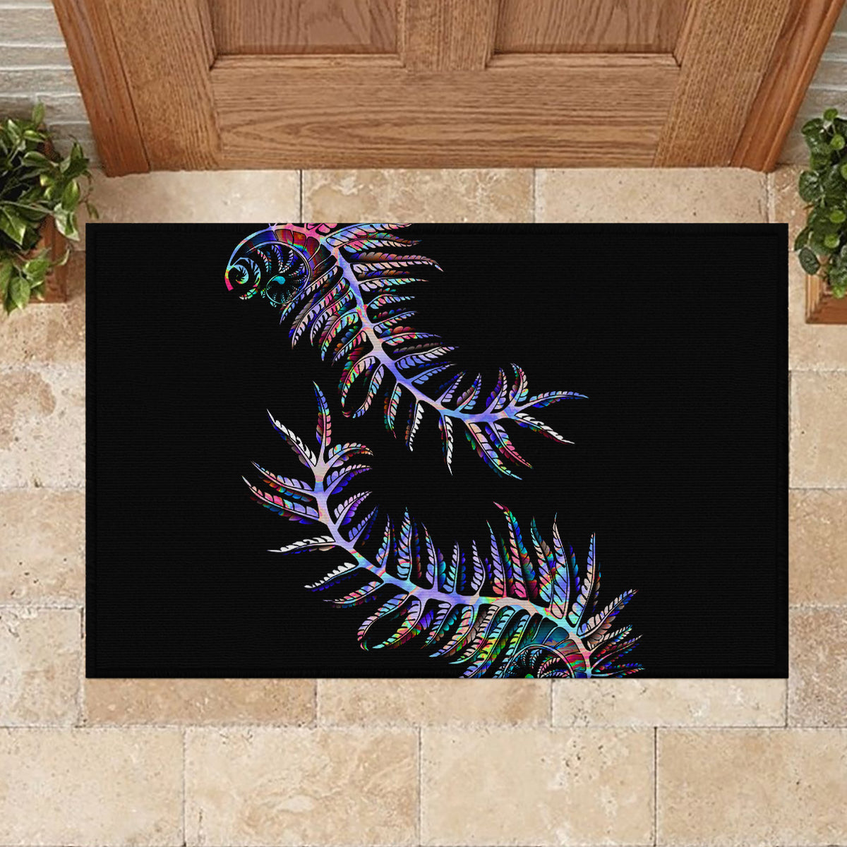 new-zealand-rubber-doormat-aotearoa-silver-fern-mixed-papua-shell-purple-vibe