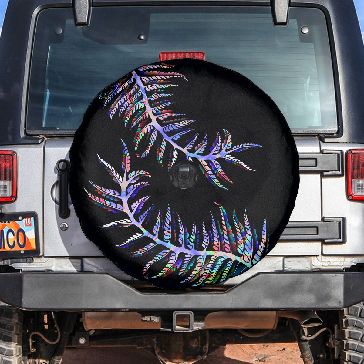 New Zealand Spare Tire Cover Aotearoa Silver Fern Mixed Papua Shell Purple Vibe - Vibe Hoodie Shop