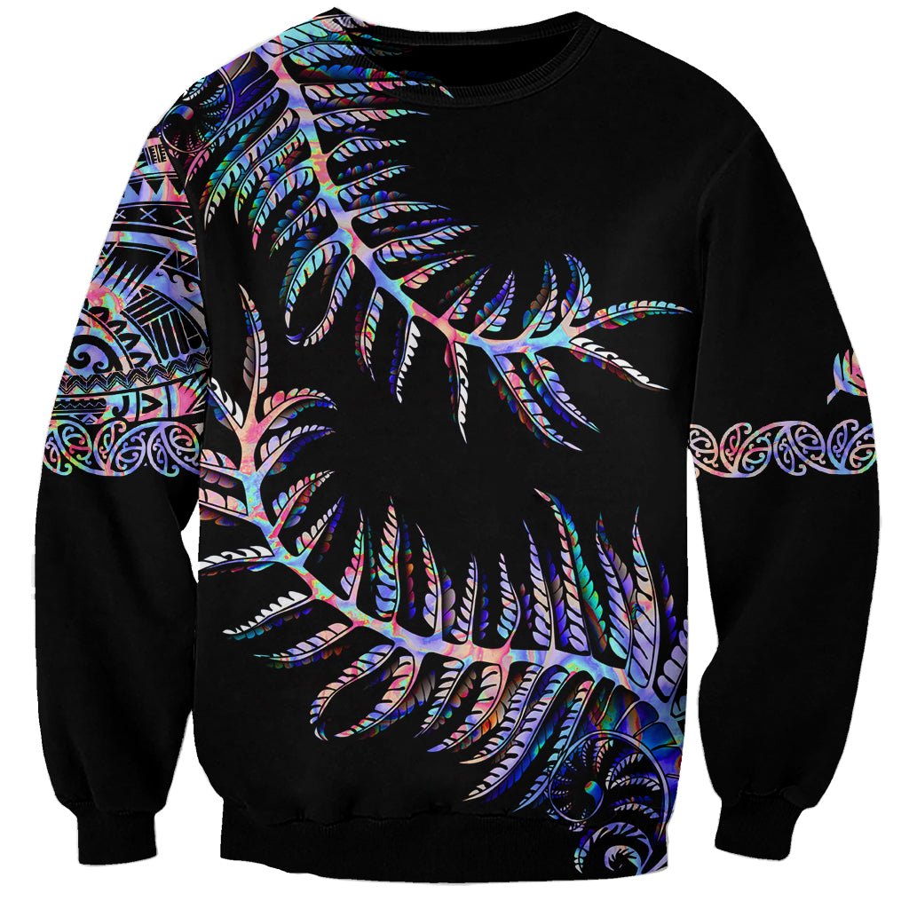 New Zealand Sweatshirt Aotearoa Silver Fern Mixed Papua Shell Purple Vibe - Vibe Hoodie Shop