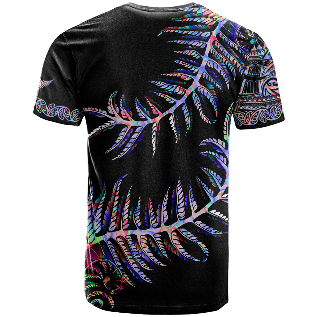 New Zealand T Shirt Aotearoa Silver Fern Mixed Papua Shell Purple Vibe LT9 - Vibe Hoodie Shop