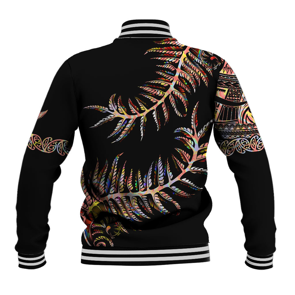 New Zealand Baseball Jacket Aotearoa Silver Fern Mixed Papua Shell Red Vibe - Vibe Hoodie Shop