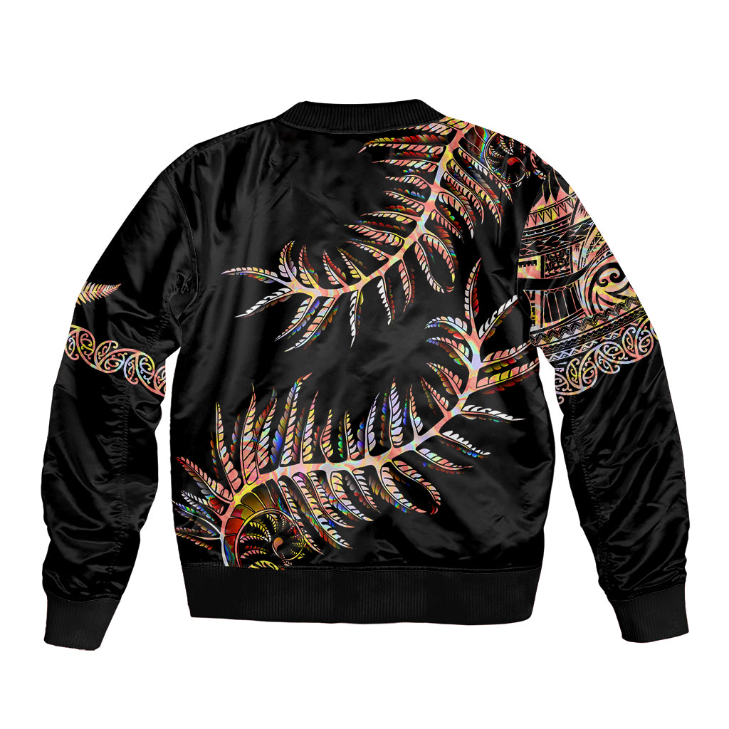 New Zealand Bomber Jacket Aotearoa Silver Fern Mixed Papua Shell Red Vibe - Vibe Hoodie Shop