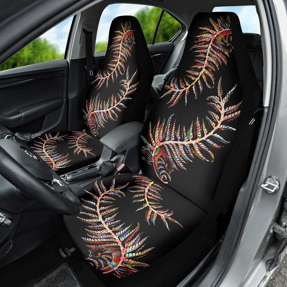 New Zealand Car Seat Cover Aotearoa Silver Fern Mixed Papua Shell Red Vibe - Vibe Hoodie Shop