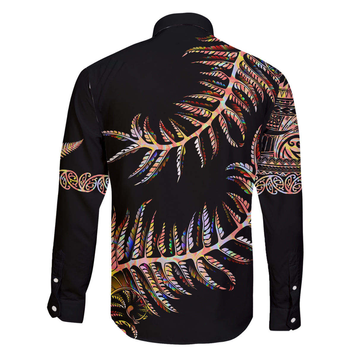 new-zealand-family-matching-long-sleeve-bodycon-dress-and-hawaiian-shirt-aotearoa-silver-fern-mixed-papua-shell-red-vibe