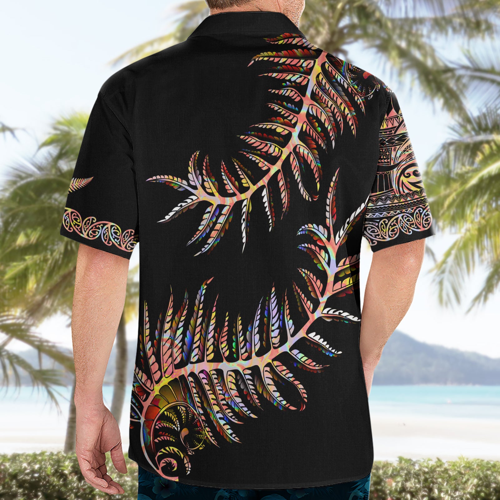 New Zealand Hawaiian Shirt Aotearoa Silver Fern Mixed Papua Shell Red Vibe - Vibe Hoodie Shop