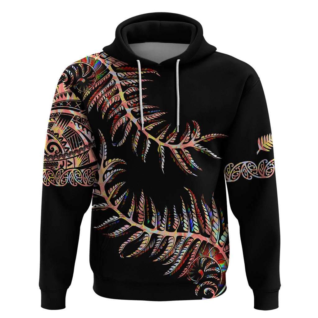 New Zealand Hoodie Aotearoa Silver Fern Mixed Papua Shell Red Vibe LT9 - Vibe Hoodie Shop