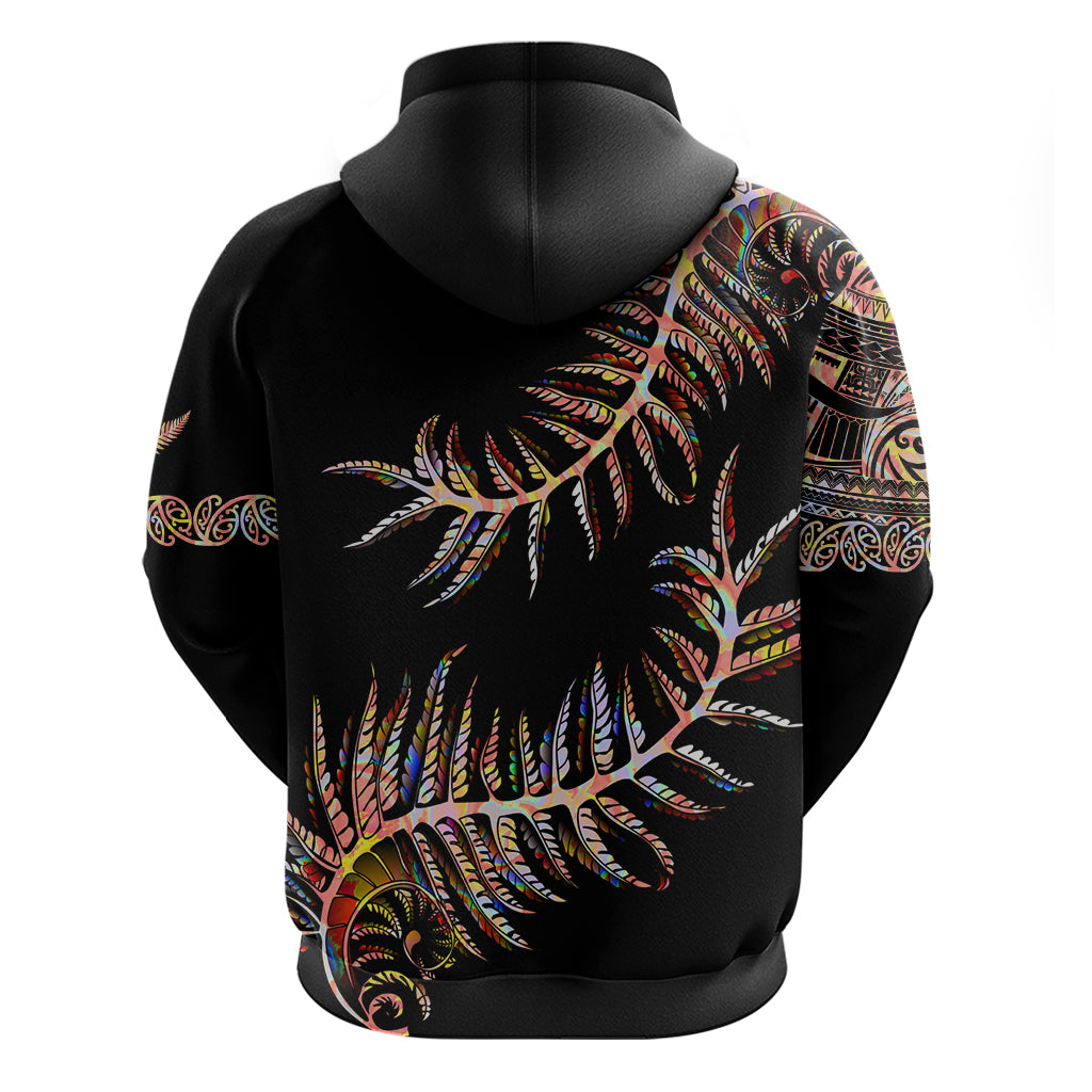 New Zealand Hoodie Aotearoa Silver Fern Mixed Papua Shell Red Vibe LT9 - Vibe Hoodie Shop