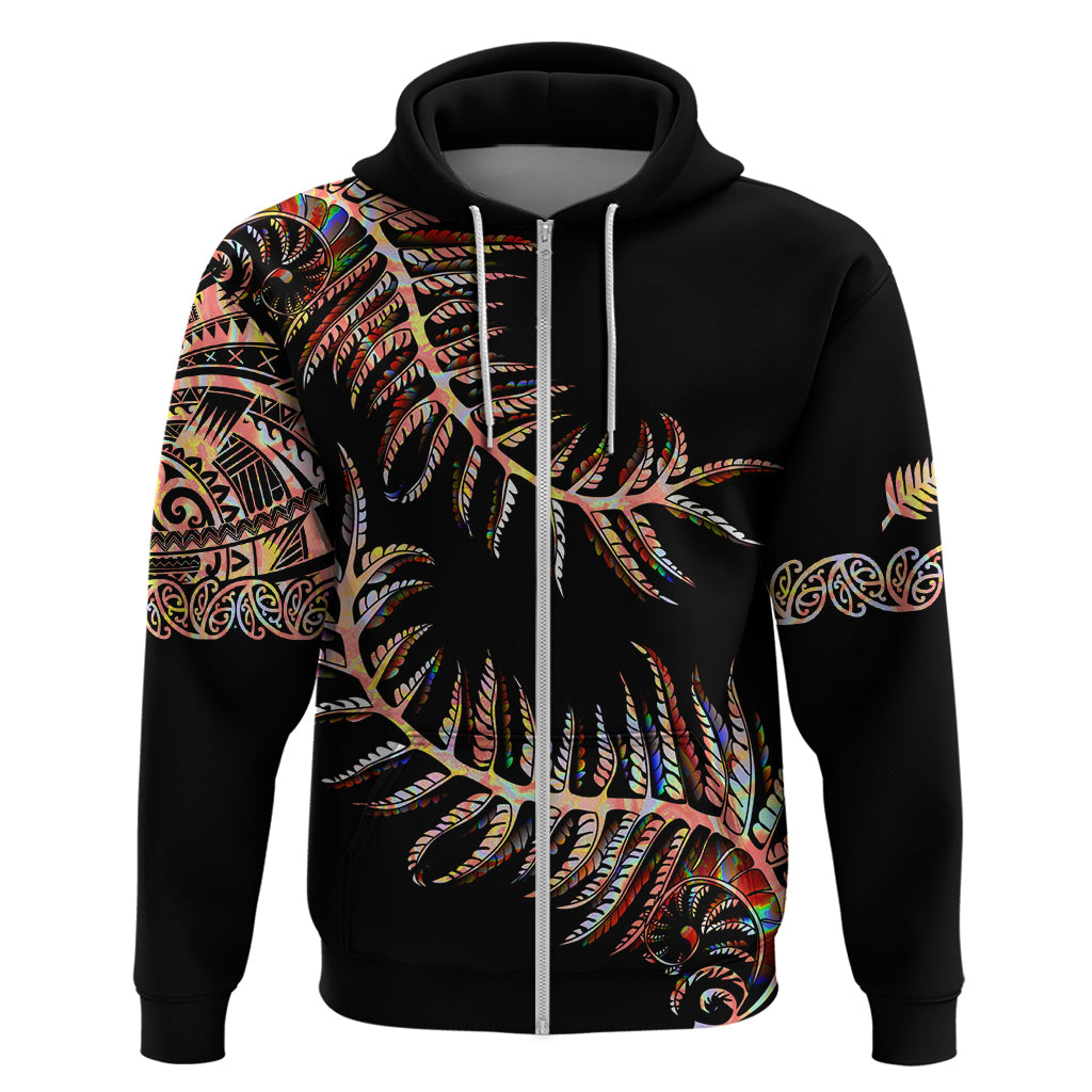 New Zealand Hoodie Aotearoa Silver Fern Mixed Papua Shell Red Vibe LT9 - Vibe Hoodie Shop